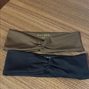 Aritzia Twisted Headband Set - Black & Brown